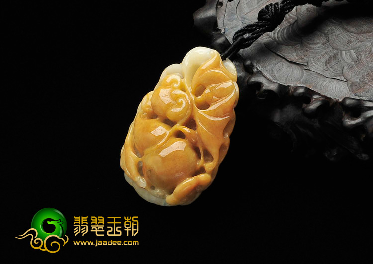 细糯种黄翡缅甸翡翠福禄寿挂件