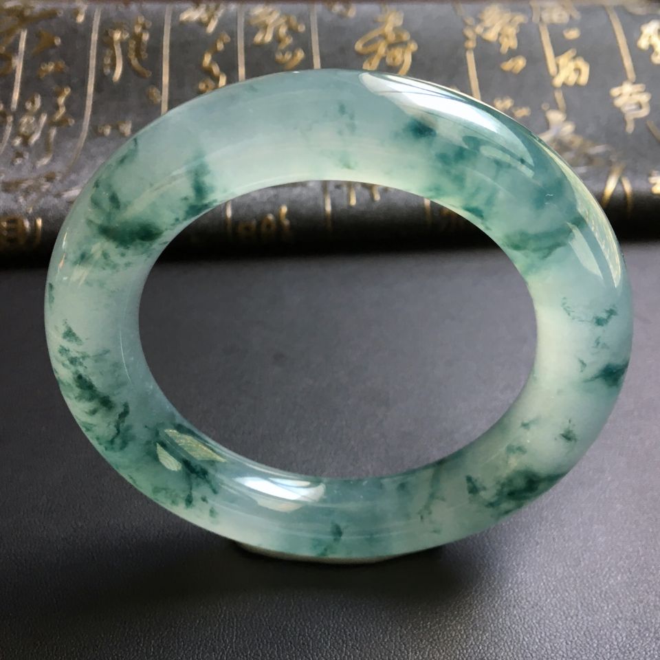 冰种飘花圆条手镯(59.5mm)