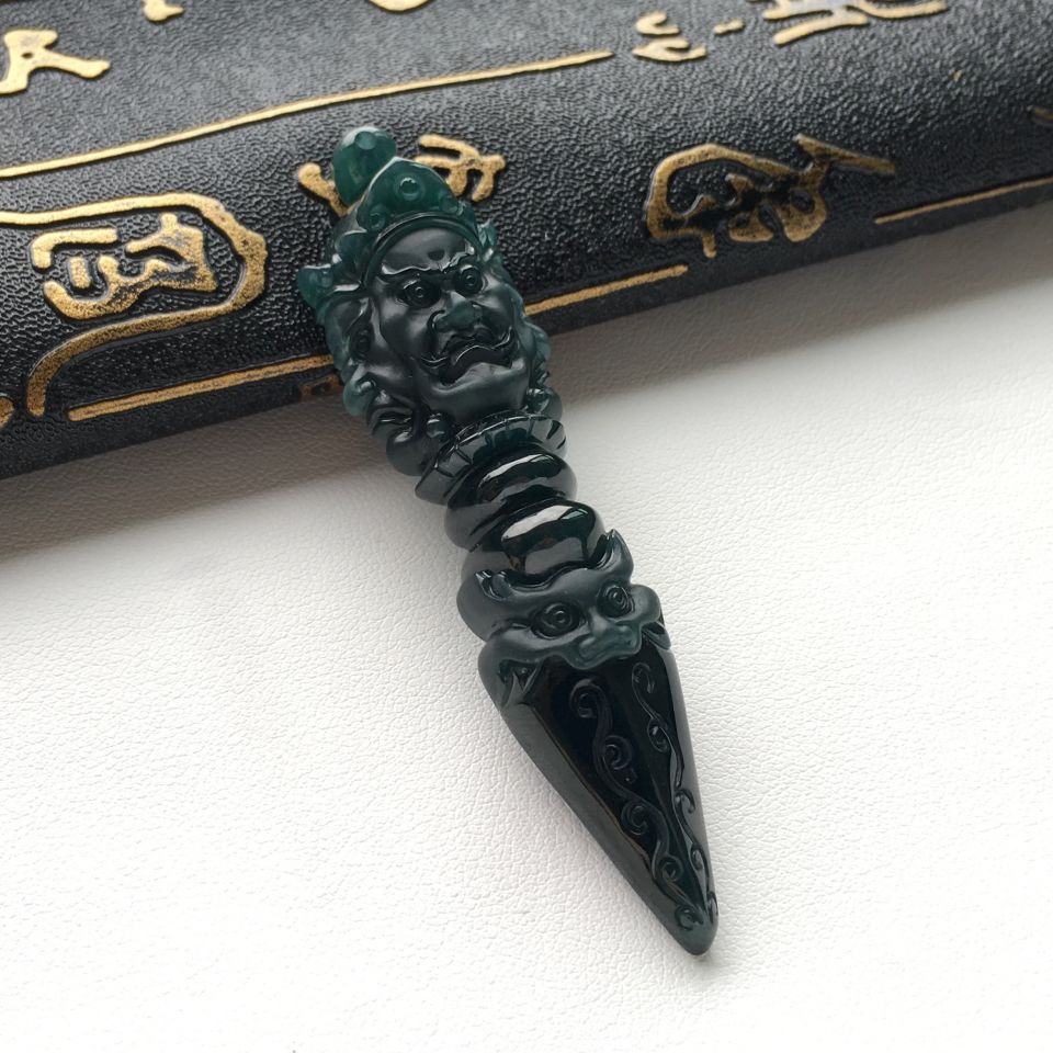 (超值推荐)糯冰种蓝水金刚杵挂件
