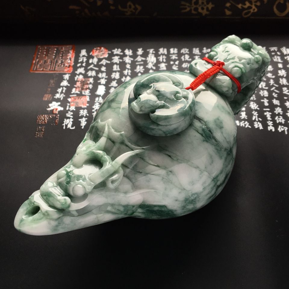 （超值推荐）糯冰种飘花茶壶摆件