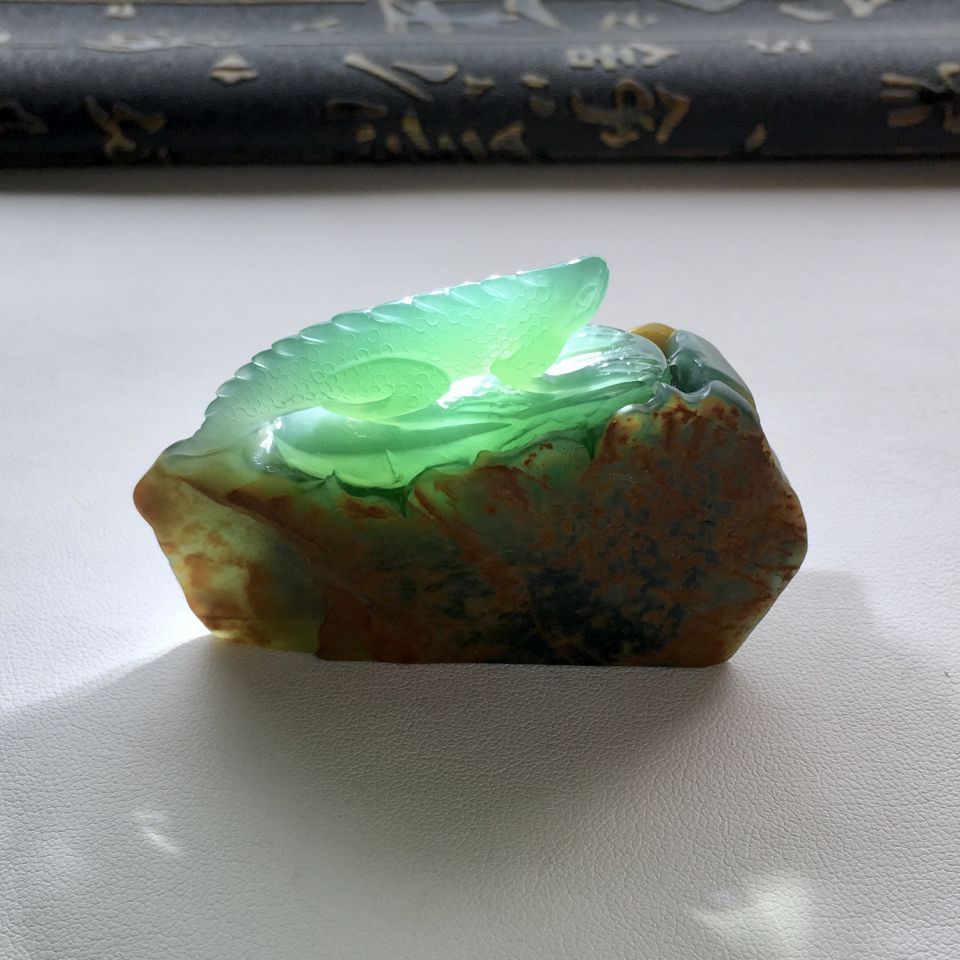 (超值推荐)糯冰种蓝水今非昔比摆件