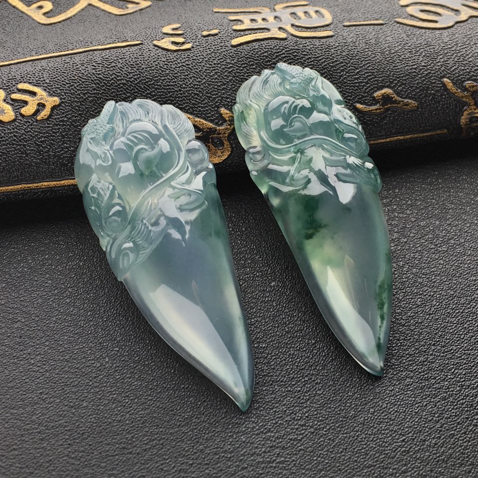 (超值推荐)冰种飘花龙牙挂件(单价)
