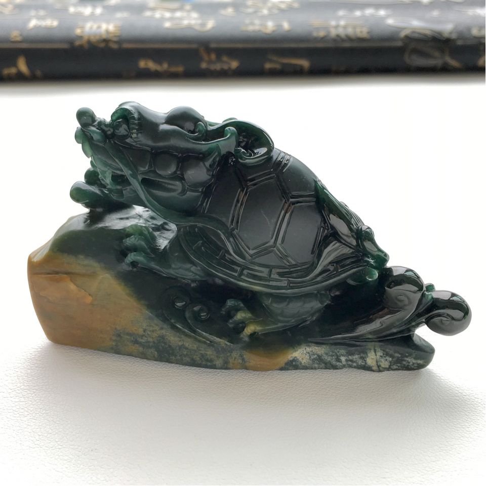 (超值推荐)细糯种蓝水龙头龟摆件