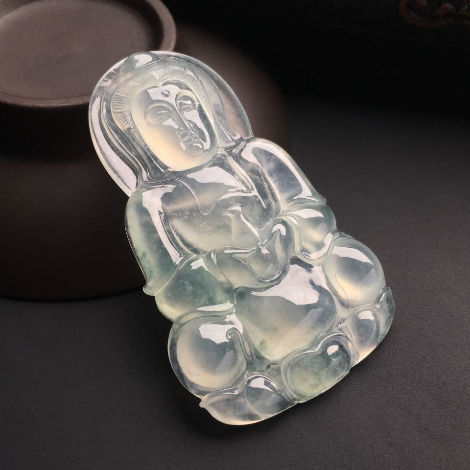 （超值推荐）冰种略飘花观音挂件