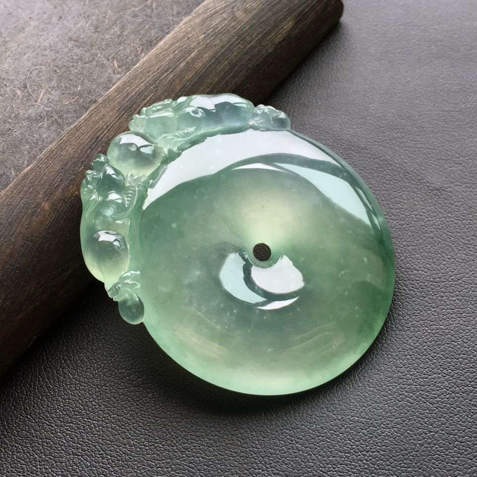 (超值推荐)冰种晴水飘花平安扣挂件