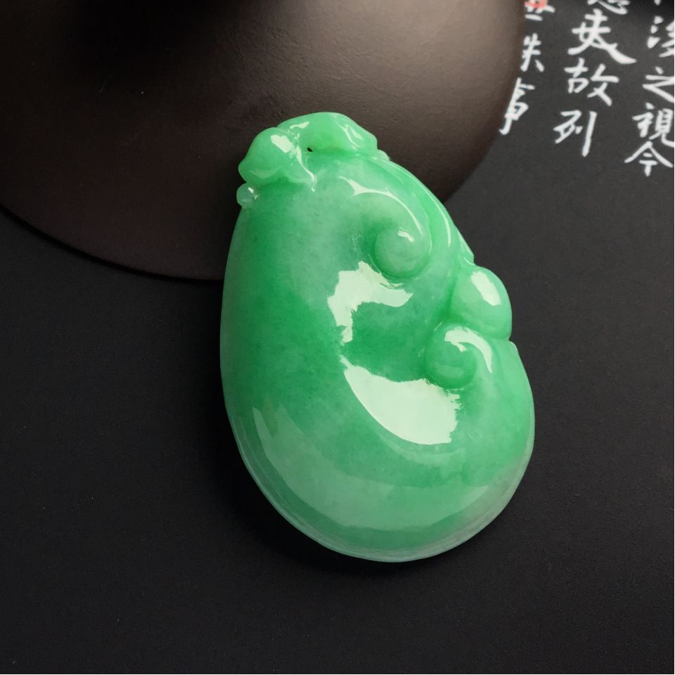 （超值推荐）糯冰种豆色如意挂件
