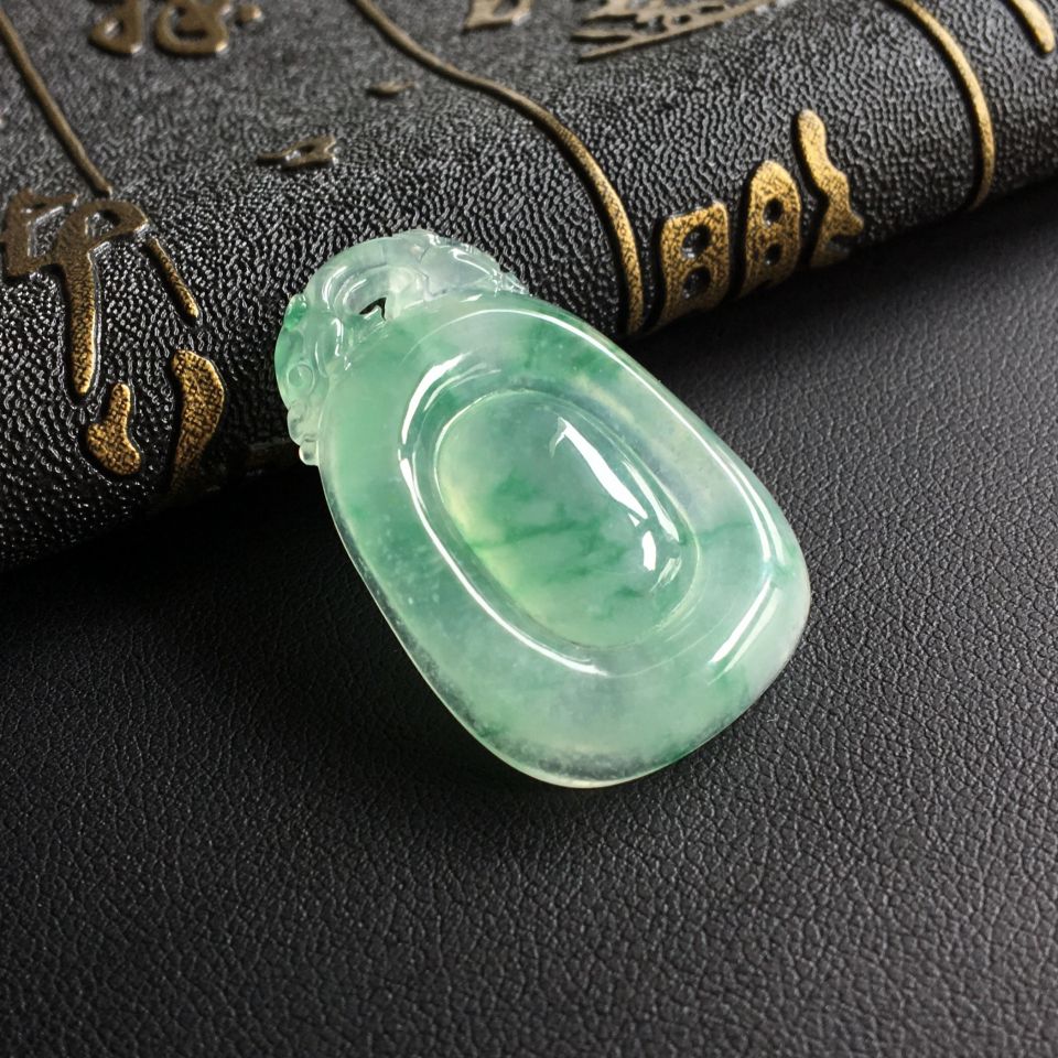 冰种飘花福在眼前挂件