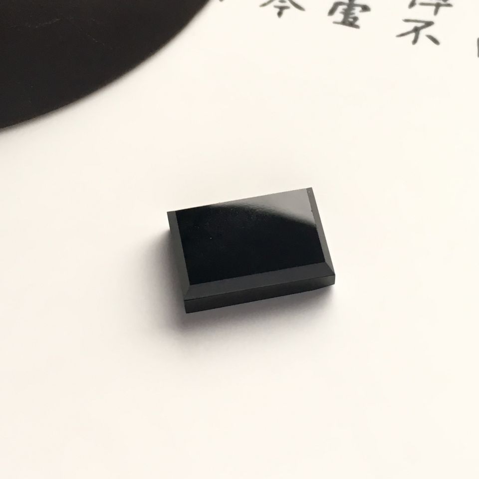 冰种墨翠方形戒面