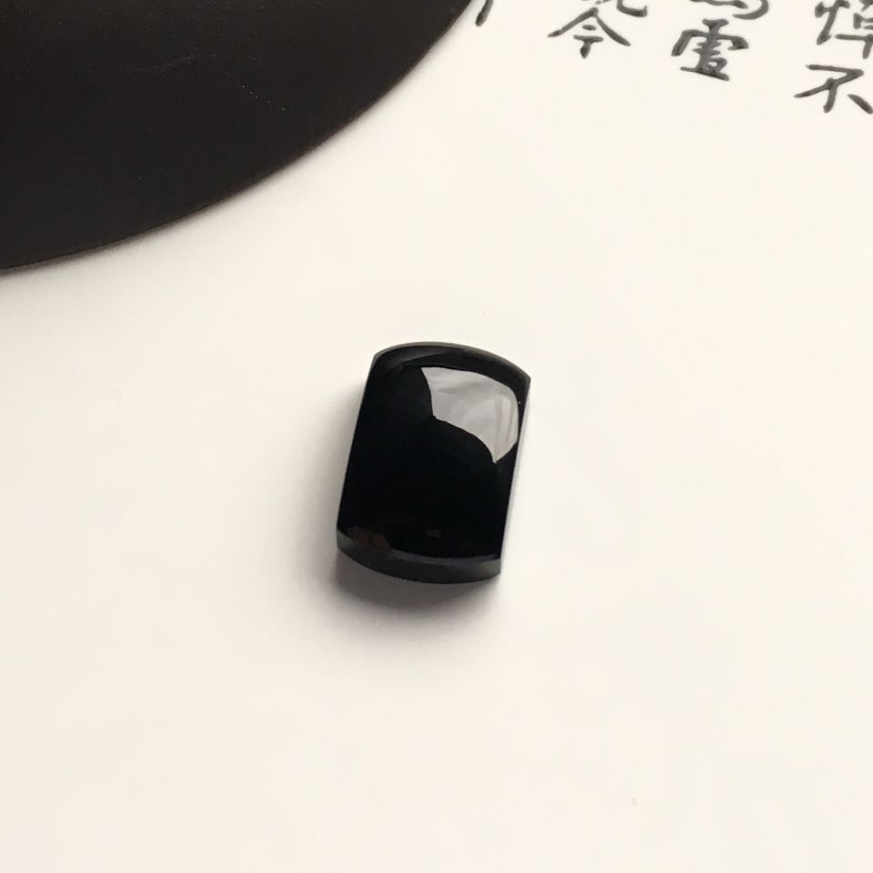 冰种墨翠马鞍戒面