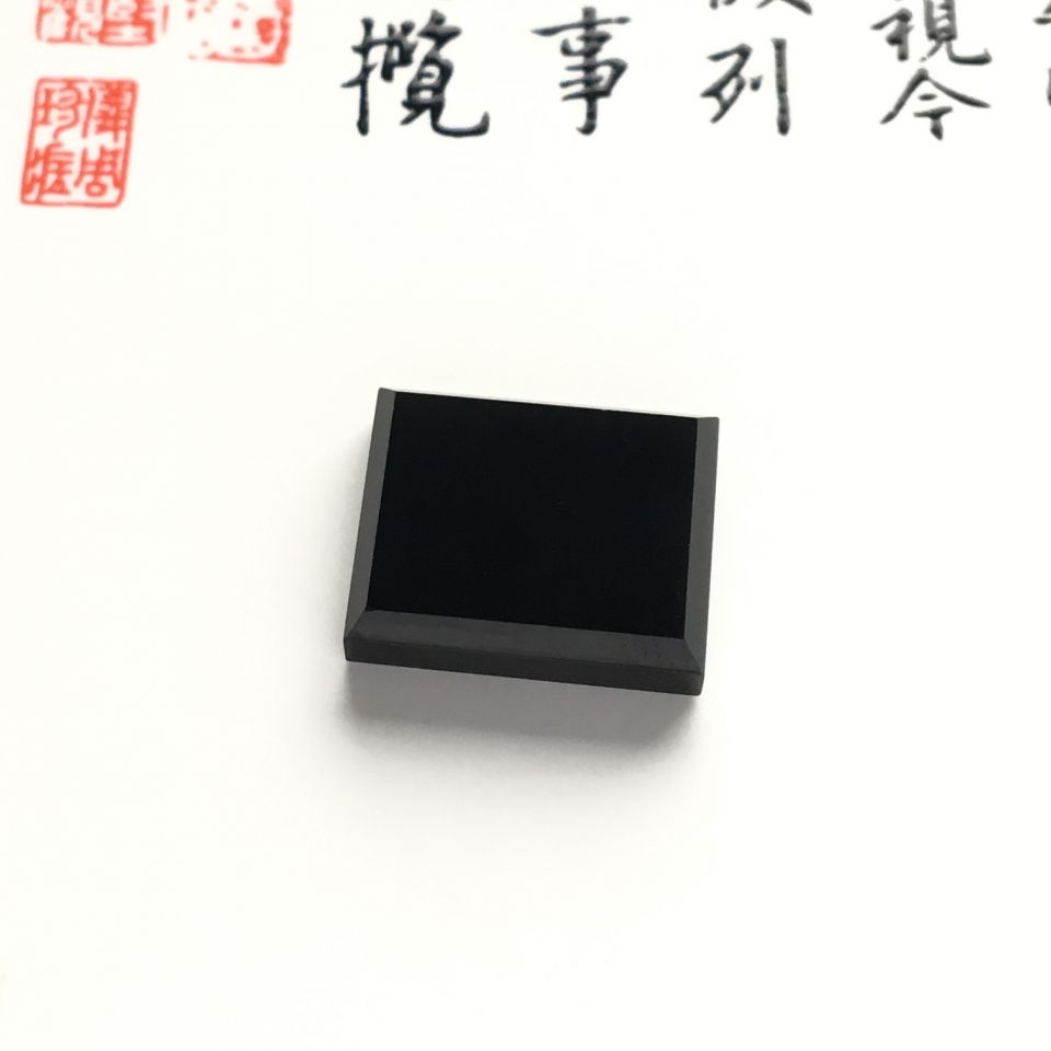 冰种墨翠方形戒面