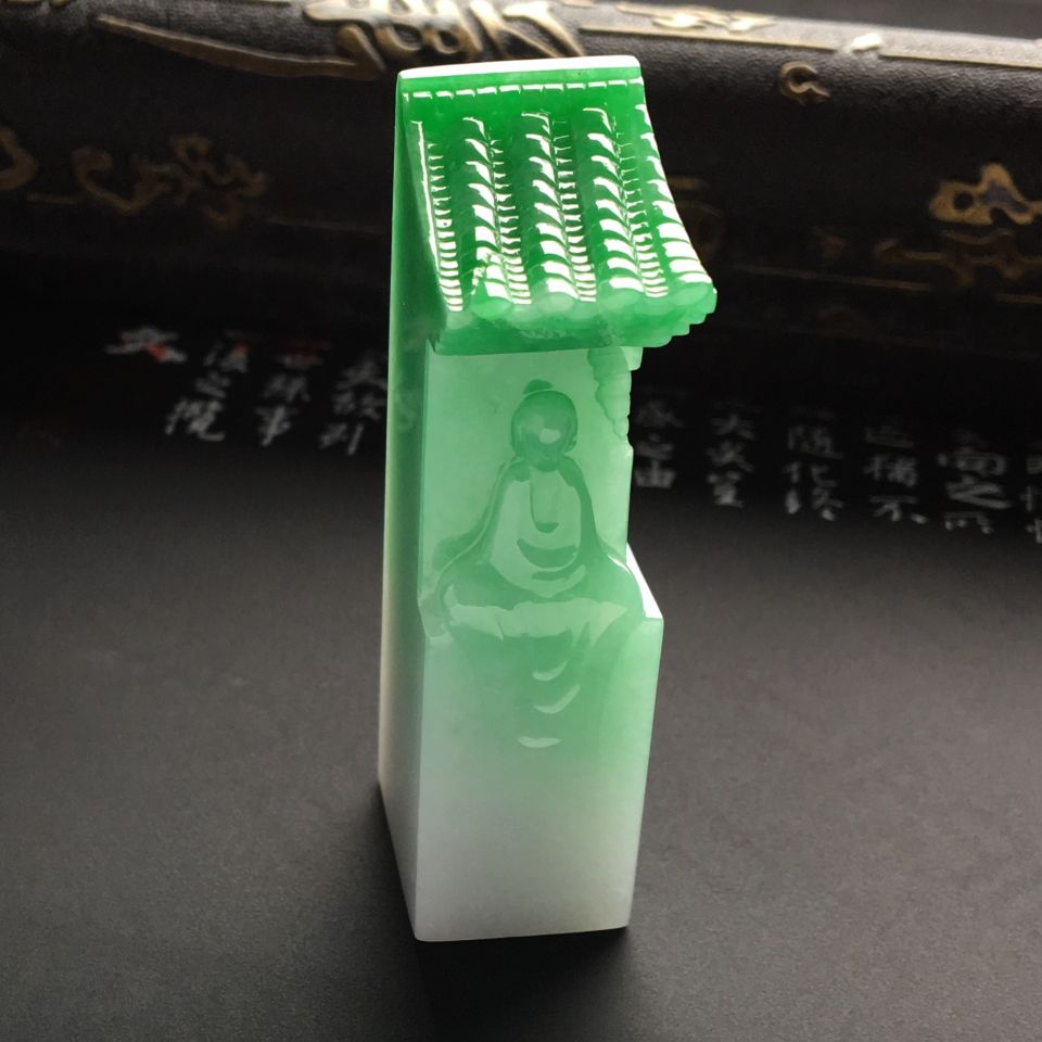 （超值推荐）糯冰种翠色悟道印章