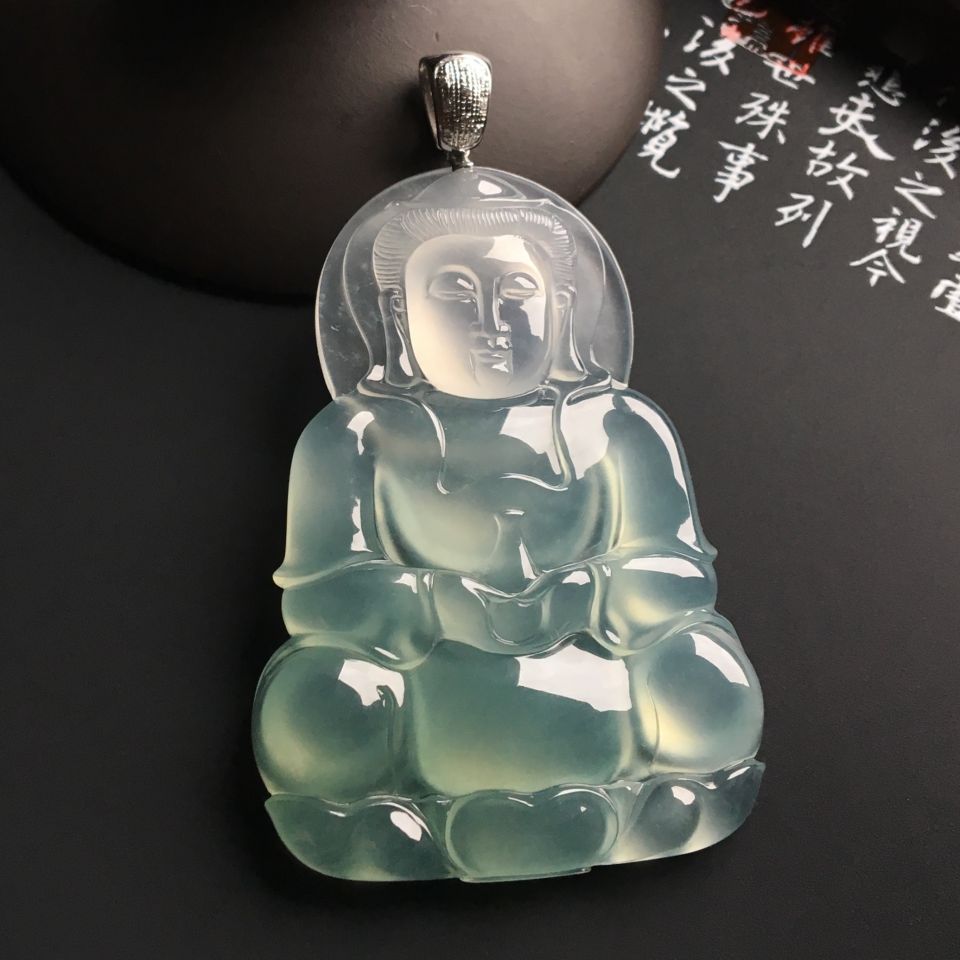 冰种晴水观音挂件
