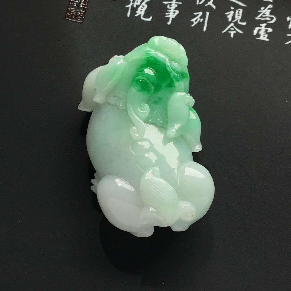（超值推荐）糯冰种略飘翠貔貅挂件