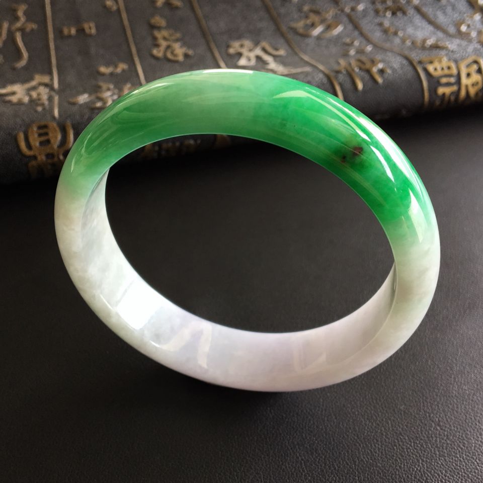 糯冰种飘翠手镯(56mm)