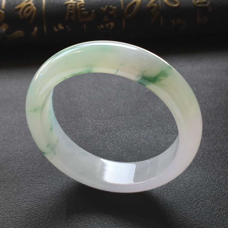 糯冰种飘花手镯(56.5mm)
