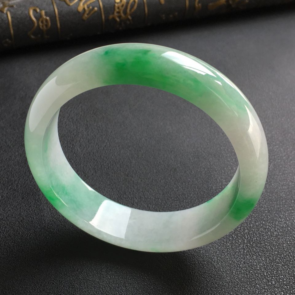 糯冰种飘翠手镯(63.5mm)