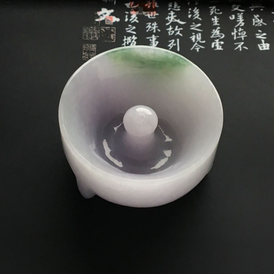 （超值推荐）糯冰种淡紫罗兰飘花香插