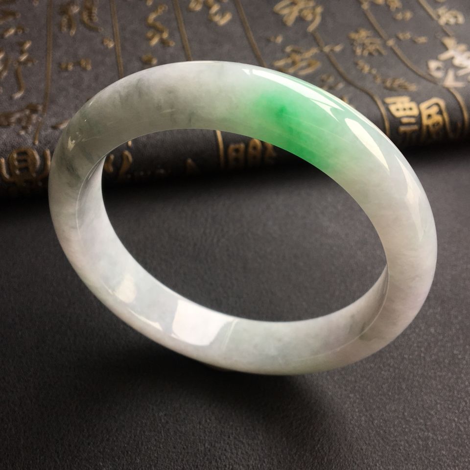 糯冰种飘翠手镯(60.8mm)