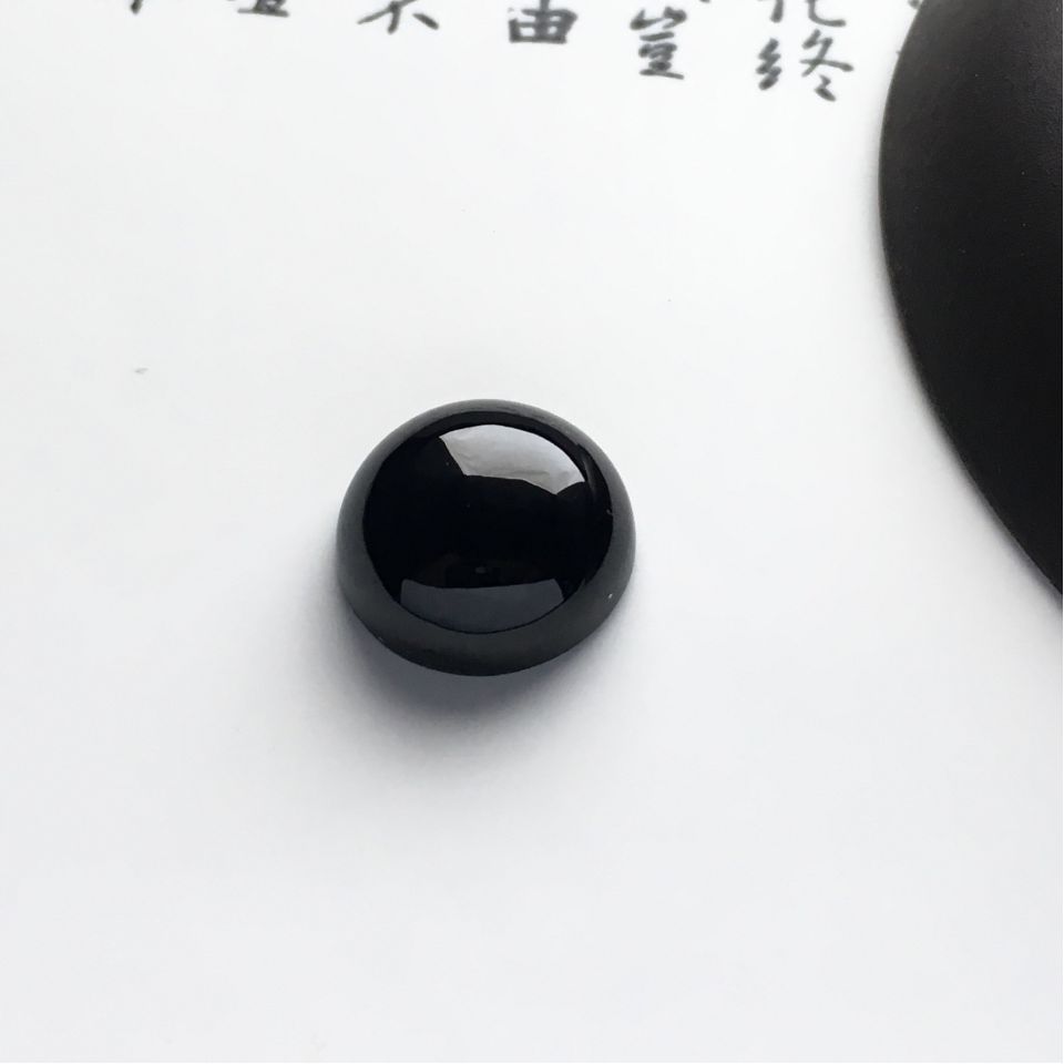 冰种墨翠戒面
