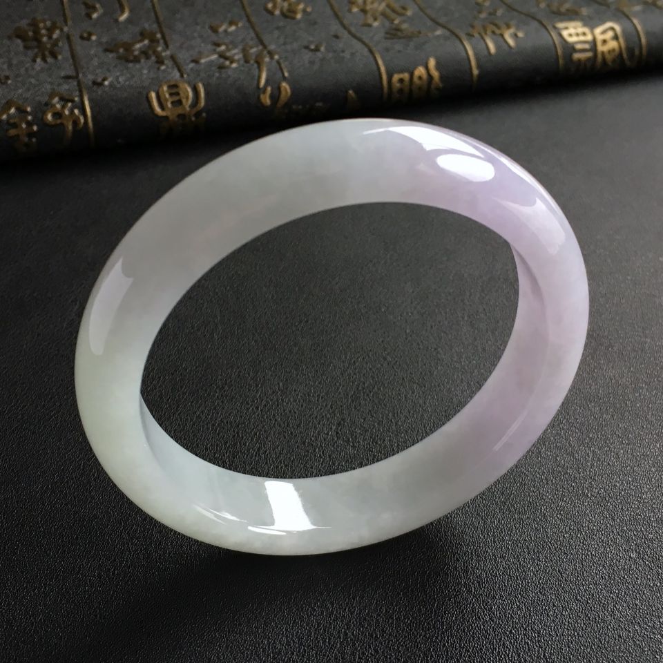 糯冰种淡紫罗兰手镯(60.7mm)