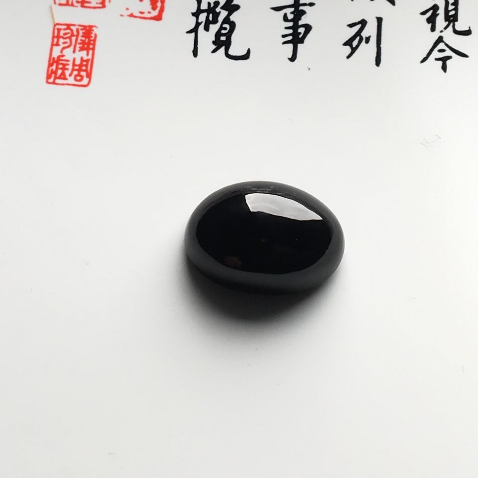 冰种墨翠戒面