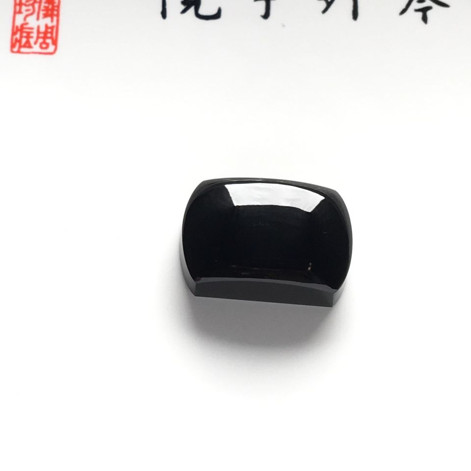 冰种墨翠马鞍戒面