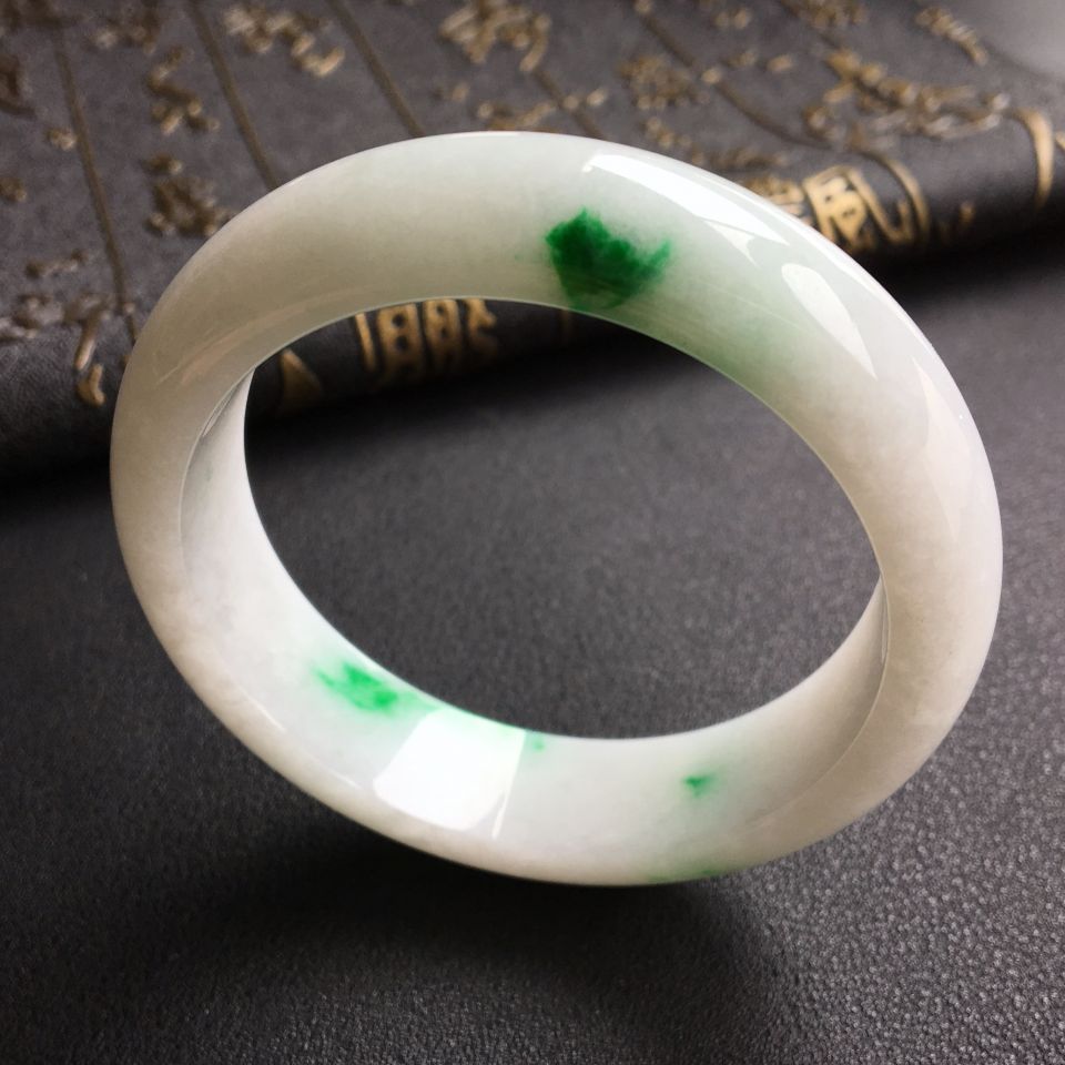 糯冰种飘翠手镯(54.6mm)