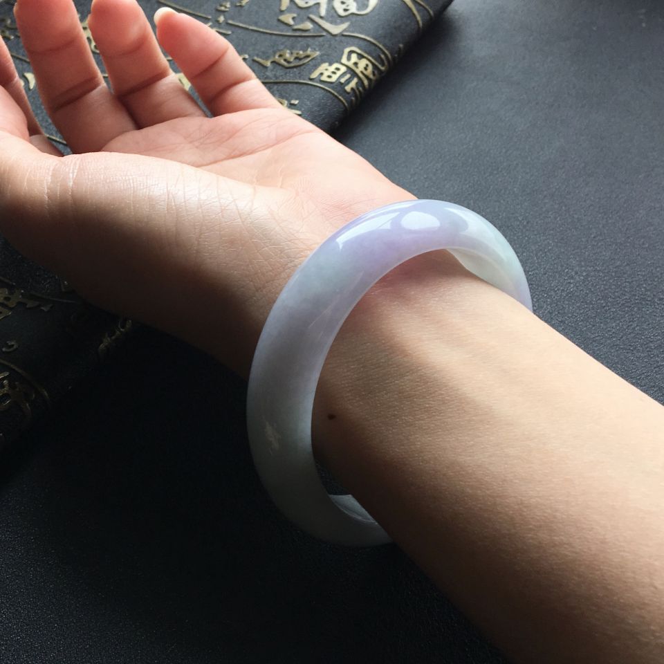 糯冰种紫罗兰手镯(55.4mm)