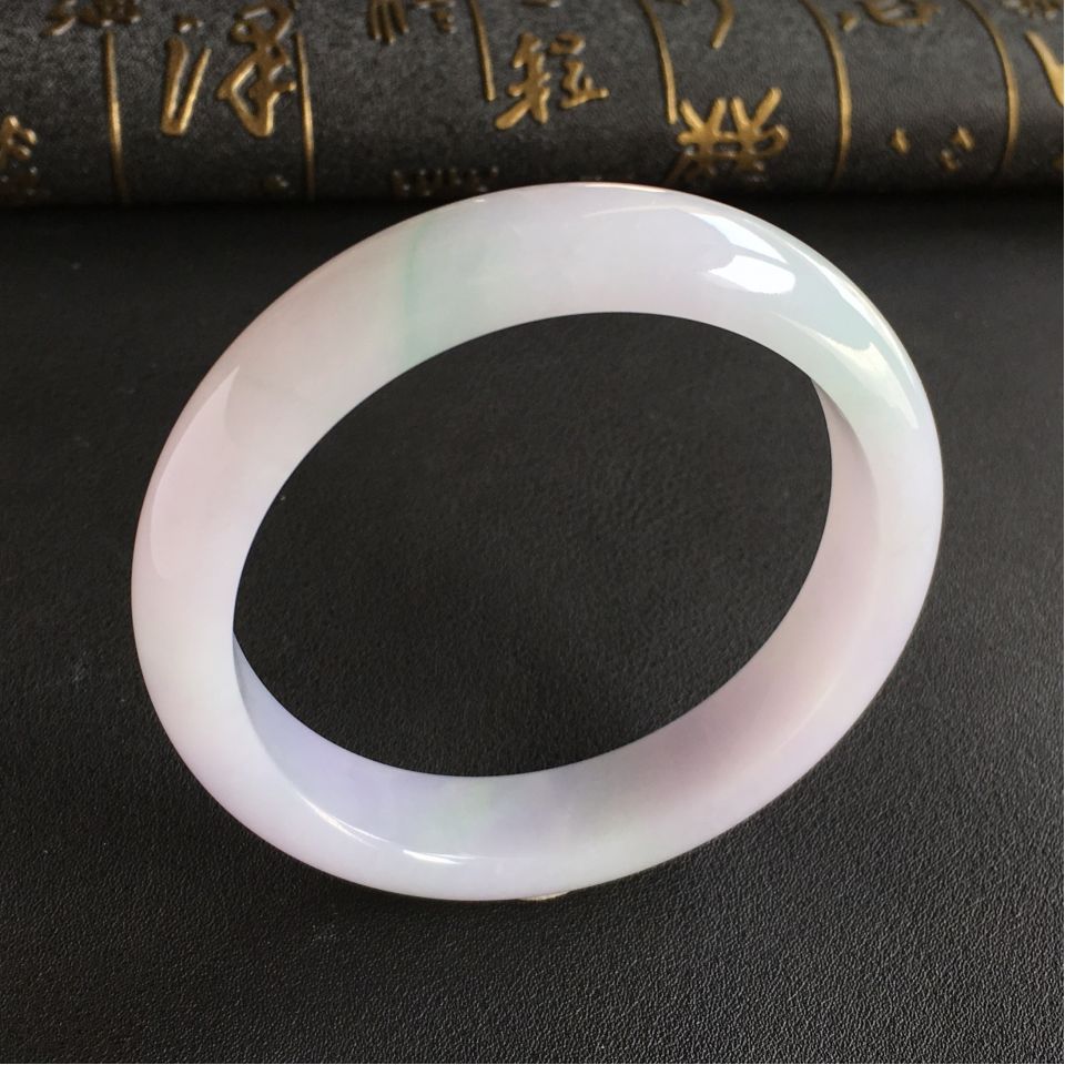 糯冰种淡紫罗兰手镯(58.2mm)