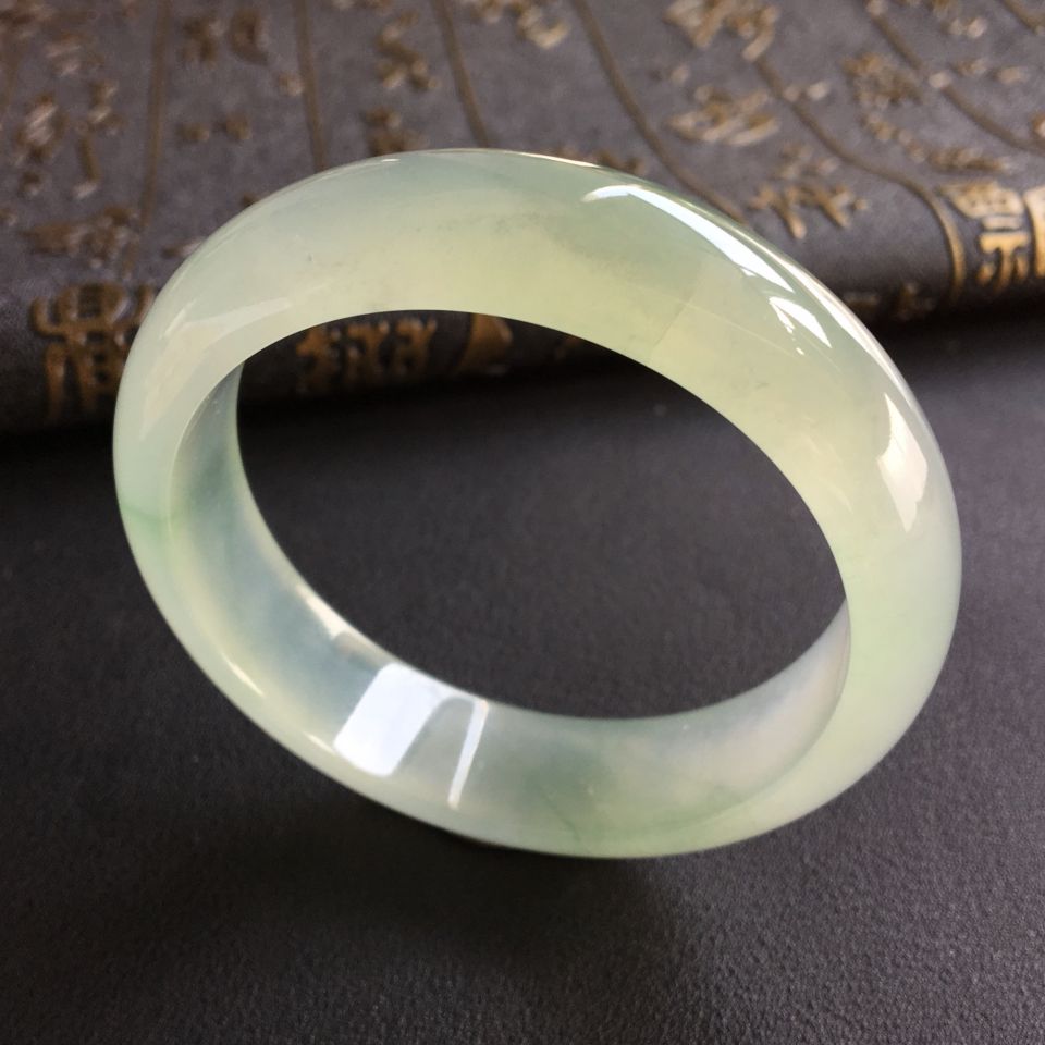冰种晴水略飘花手镯(53.3mm)