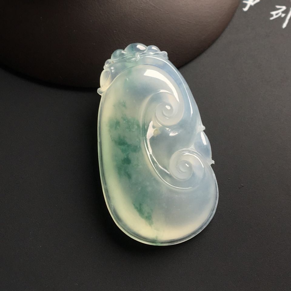（超值推荐）糯冰种飘花如意挂件