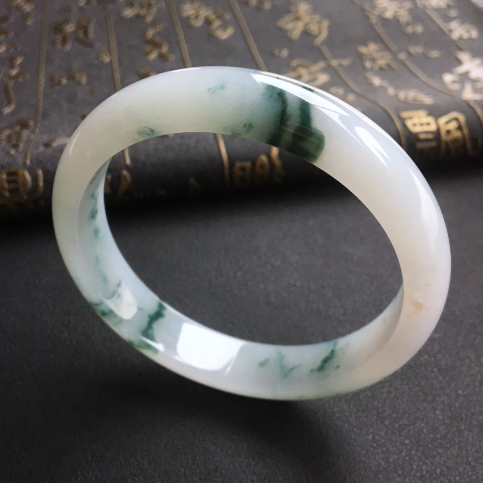 糯冰种飘花手镯(58.8mm)