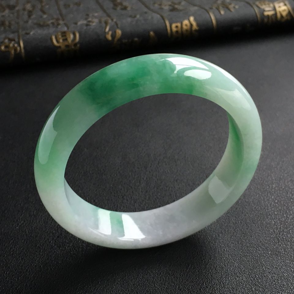 糯冰种飘翠手镯(54.4mm)
