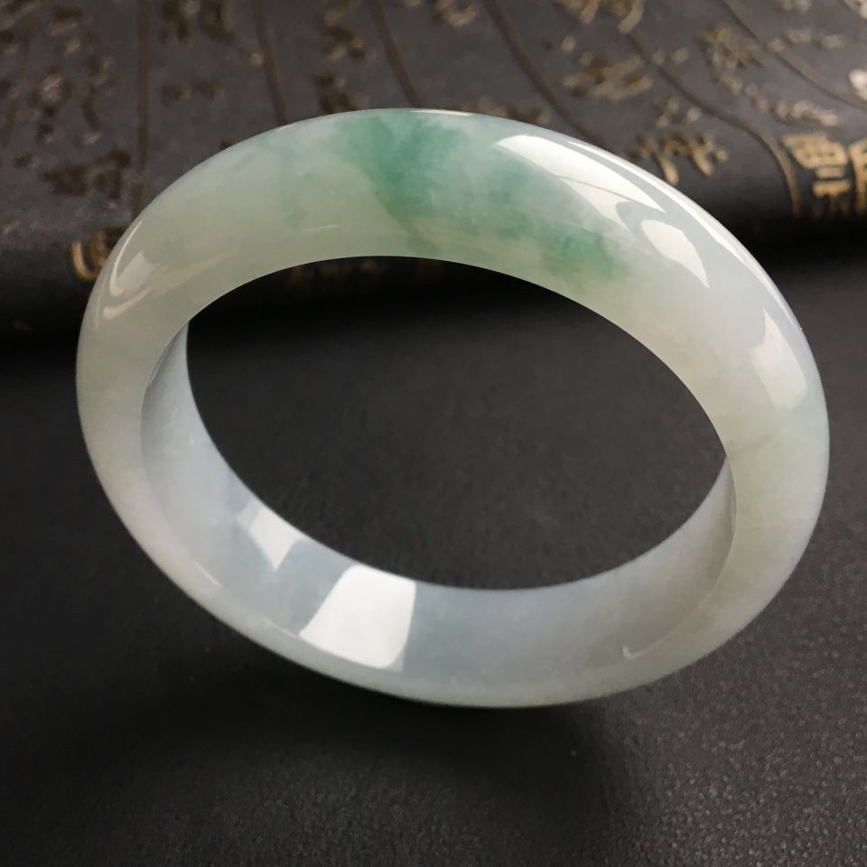 糯冰种飘花手镯(56.3mm)