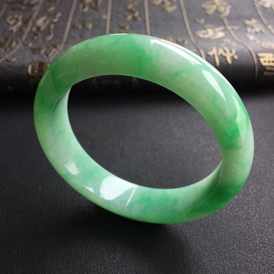 糯冰种飘翠手镯(54.1mm)
