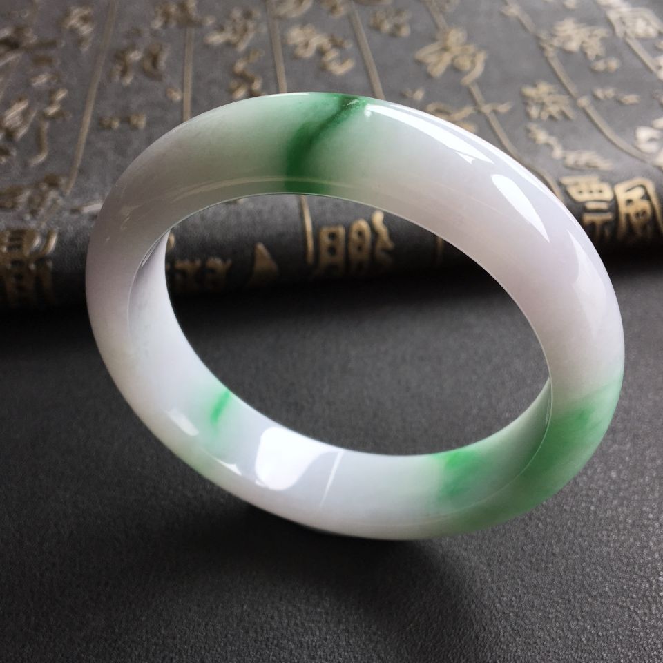 糯冰种飘翠手镯(55.4mm)