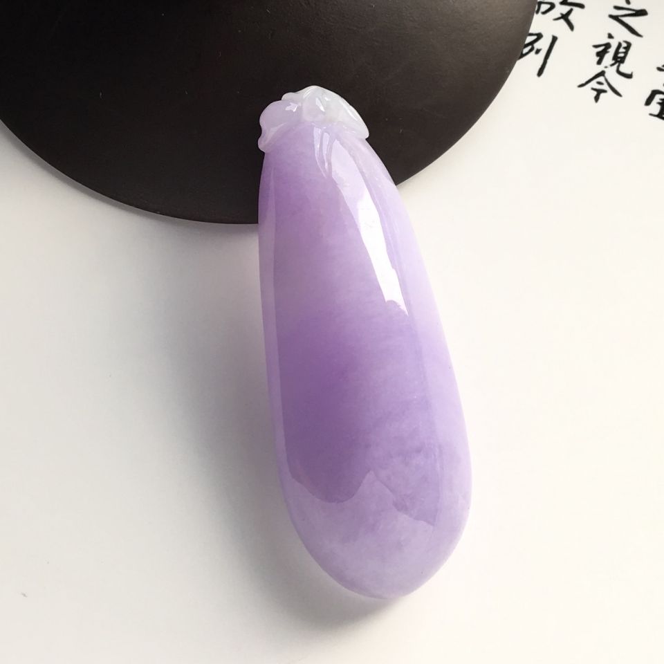 （超值推荐）糯冰种紫罗兰福瓜挂件