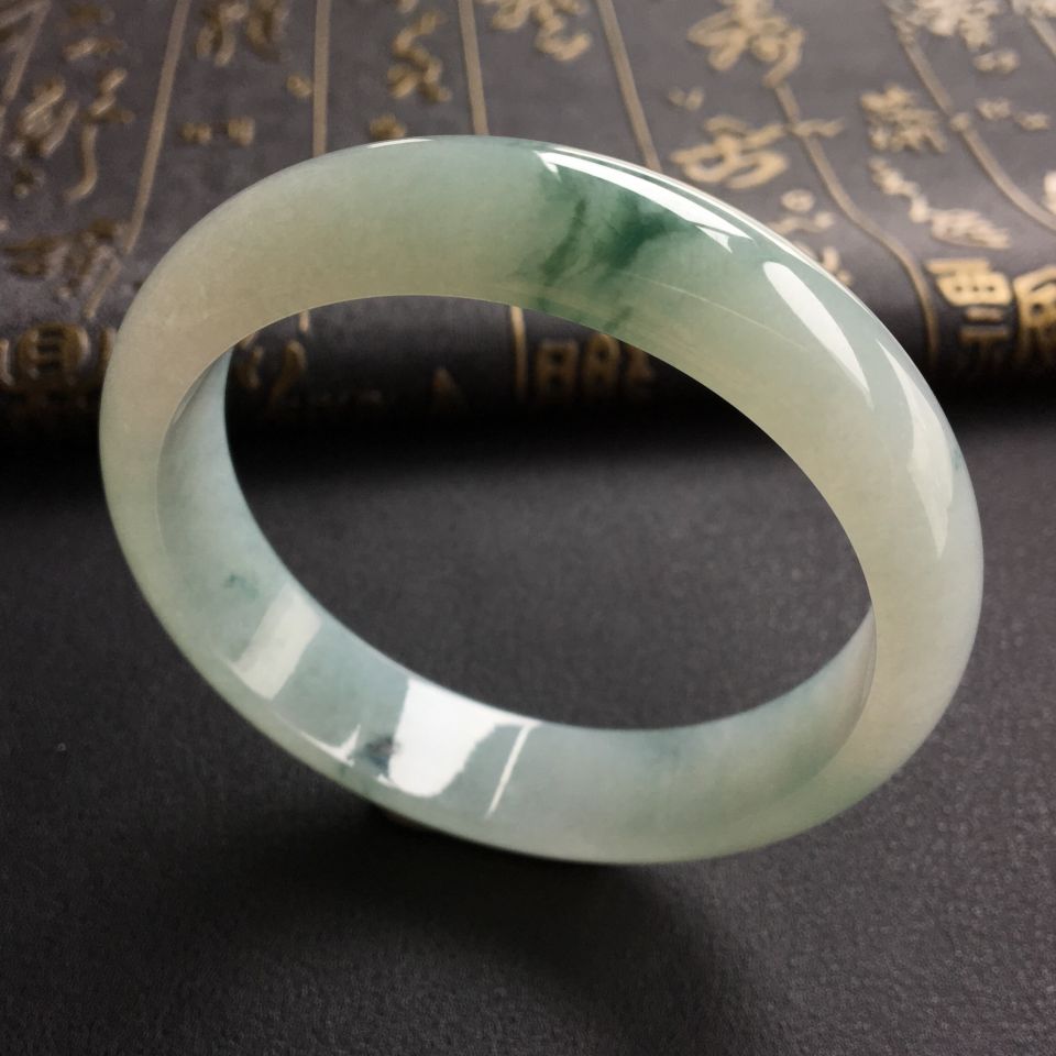 糯冰种飘花手镯(58mm)