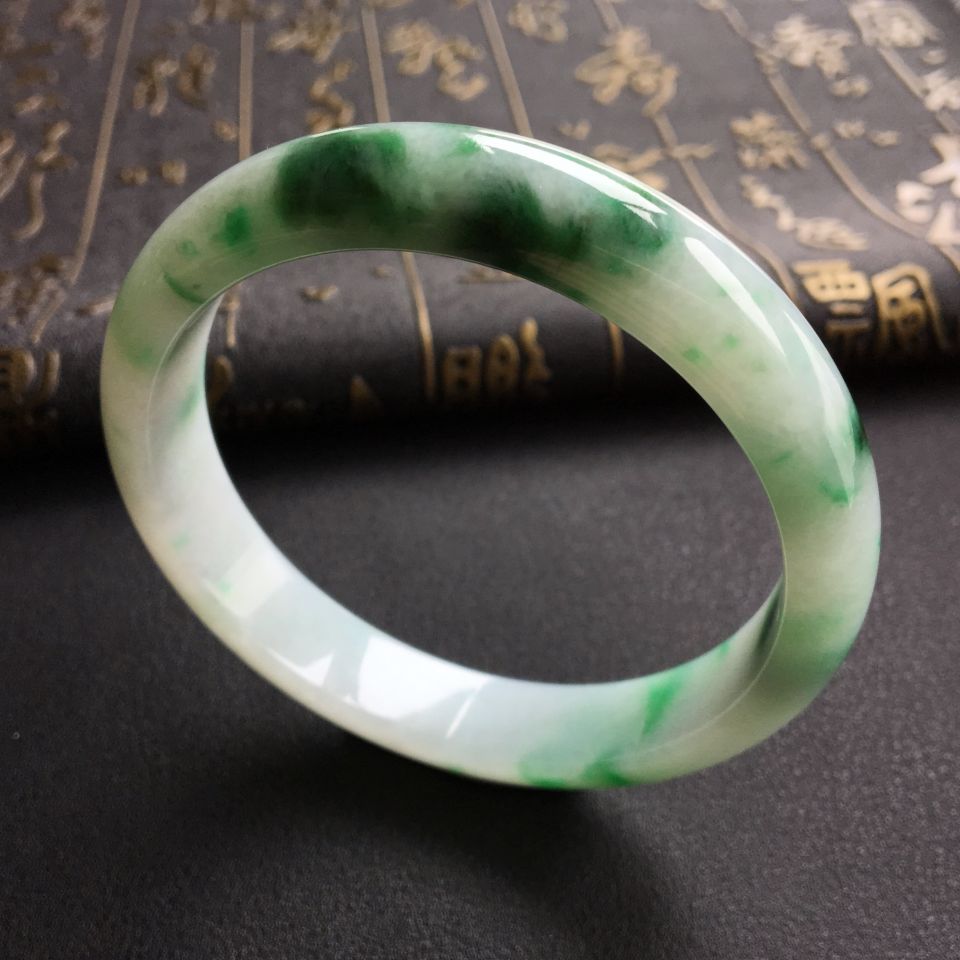 糯冰种飘翠手镯(58.2mm)