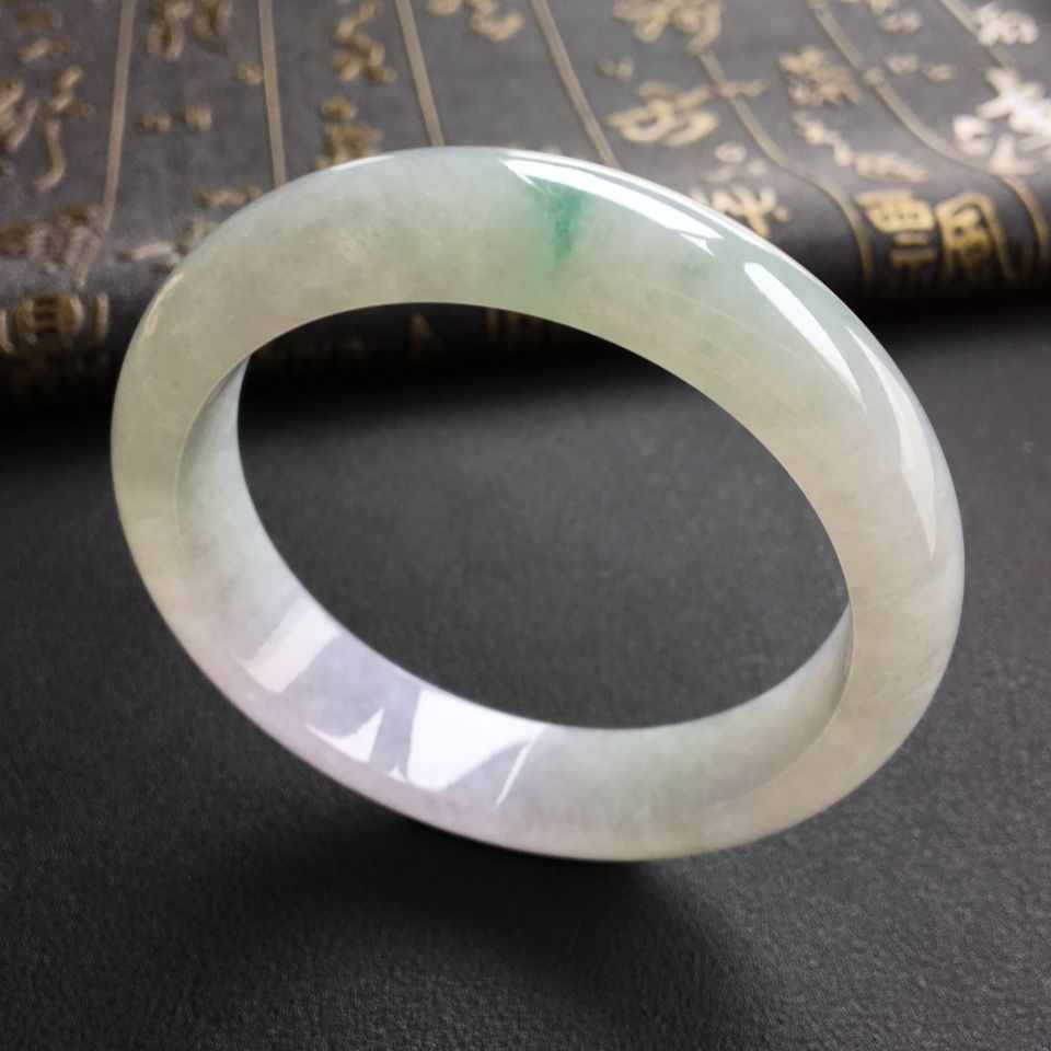糯冰种飘花手镯(55.4mm)