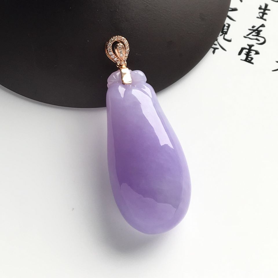 糯冰种紫罗兰福瓜挂件