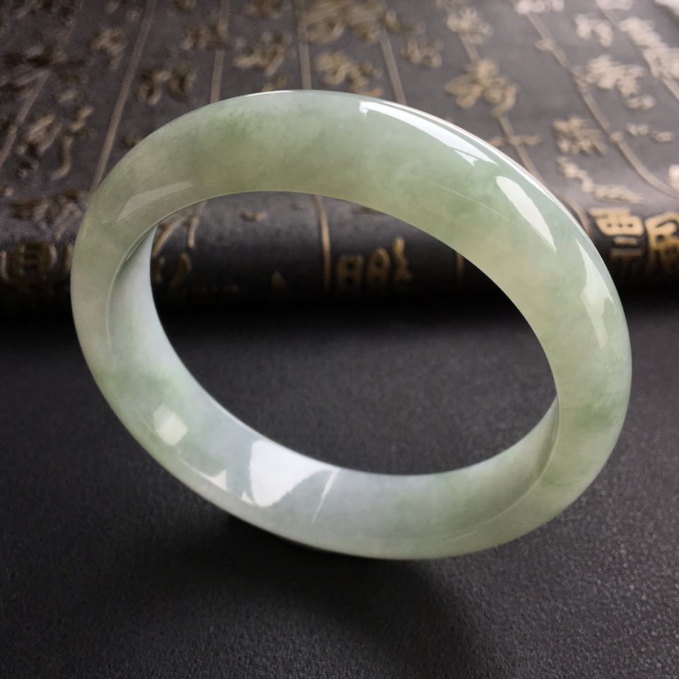 糯冰种飘花手镯(56.4mm)
