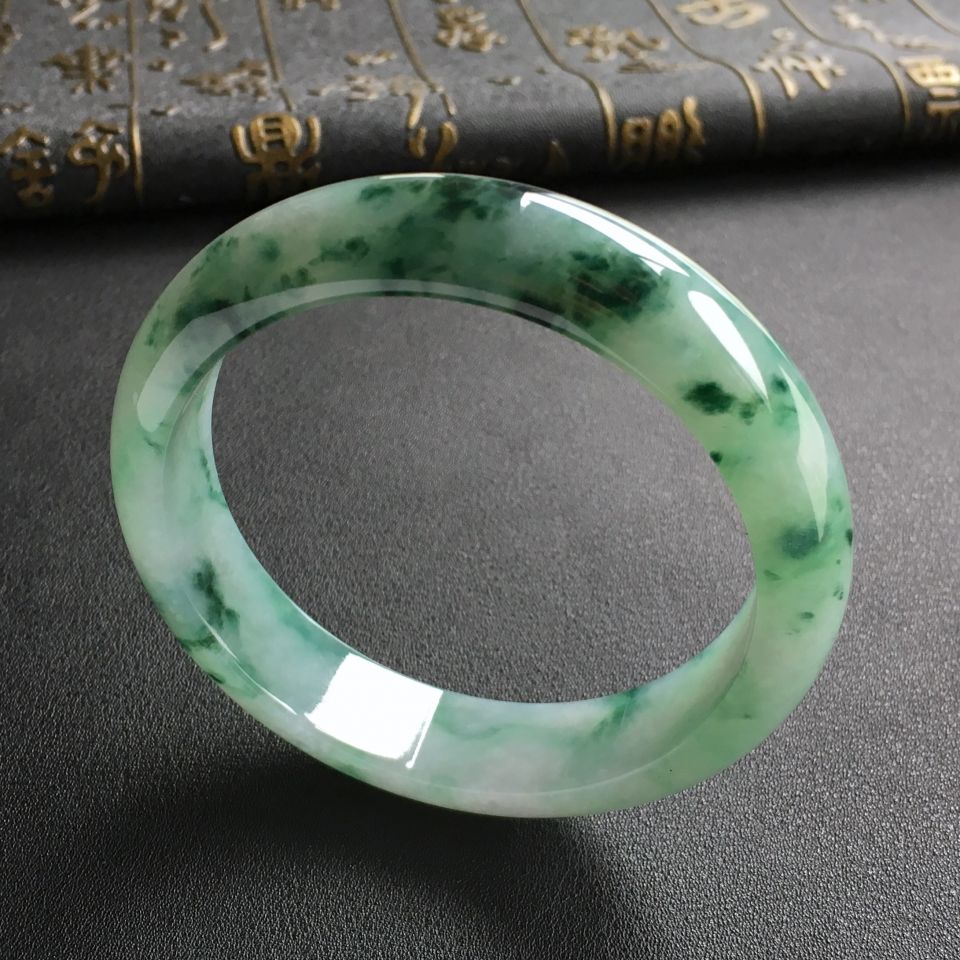 糯冰种飘花手镯(58.8mm)