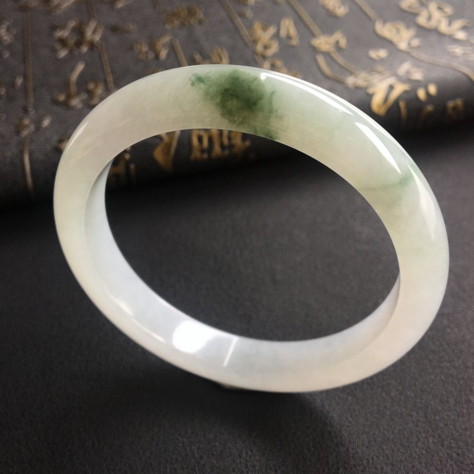 糯冰种飘花手镯(55mm)