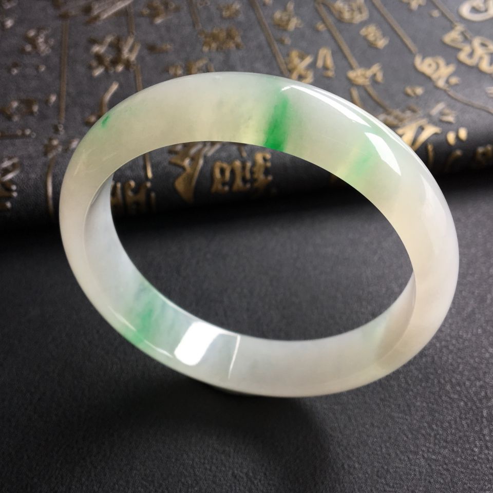 糯冰种飘翠手镯(59mm)