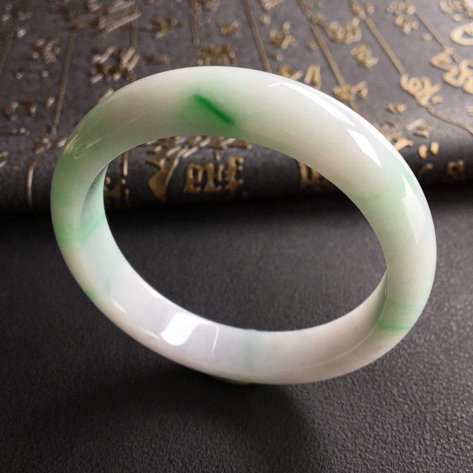 糯冰种飘翠手镯(56.7mm)