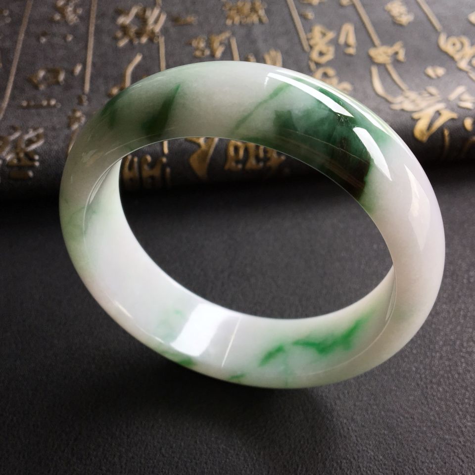 糯冰种飘花手镯(57.2mm)