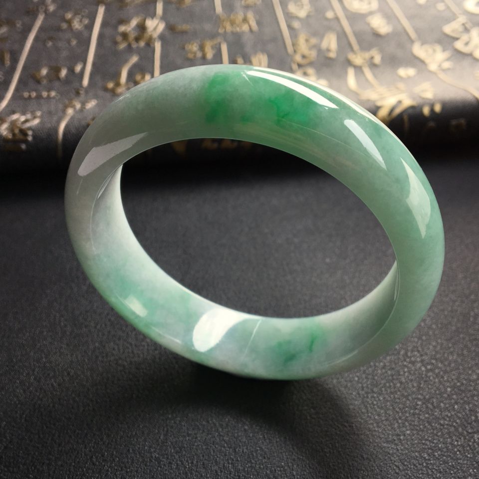 糯冰种飘翠手镯(56.8mm)