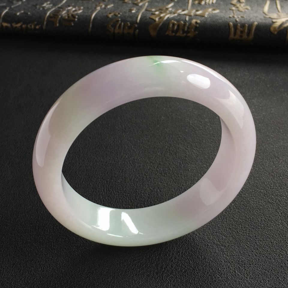 糯冰种春带彩手镯(55.8mm)