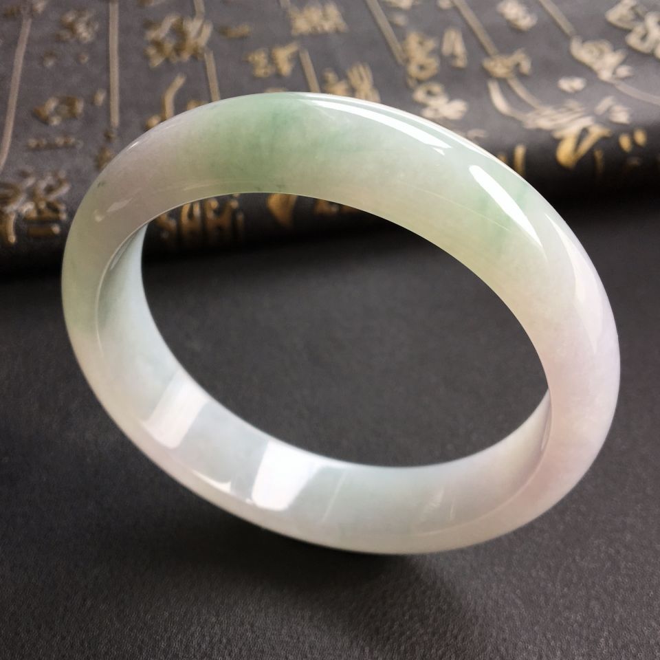糯冰种飘花手镯(58.5mm)